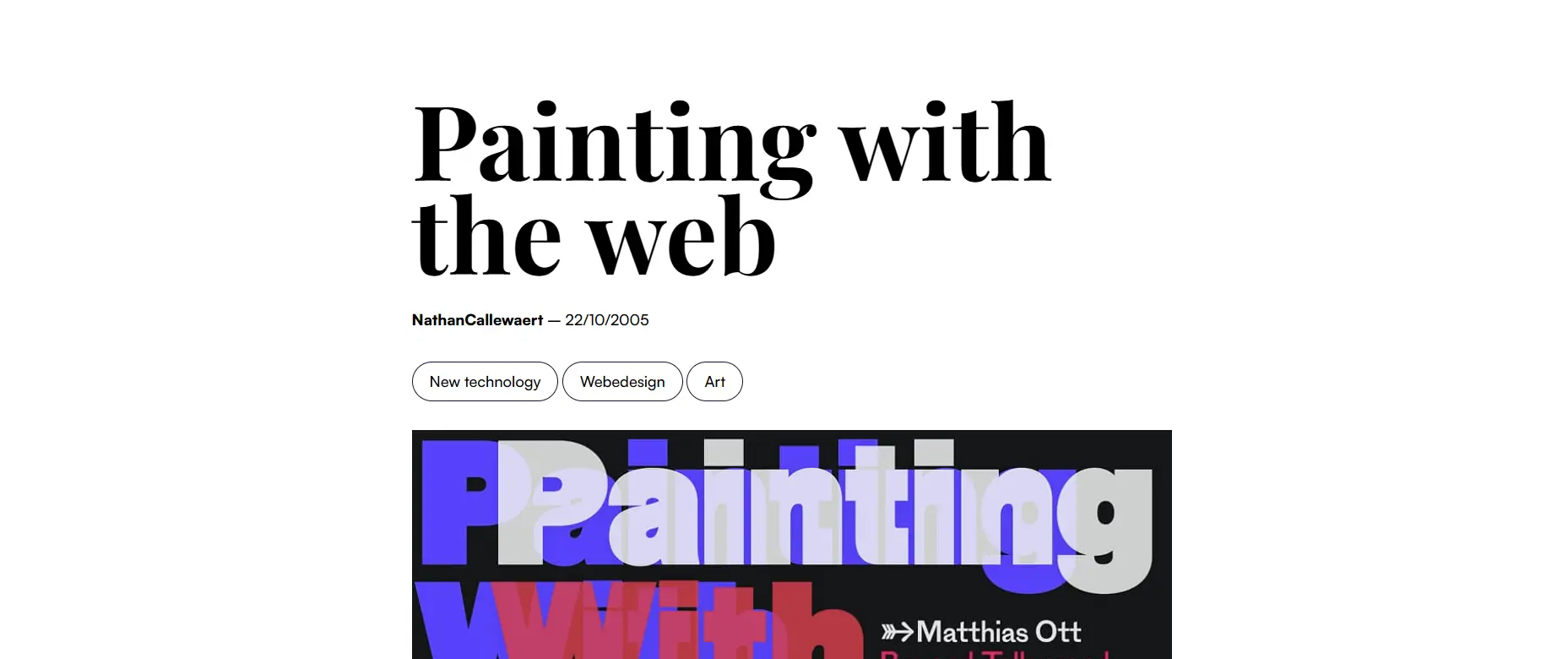 une page de newsletter sur une conférence de Mathias ott